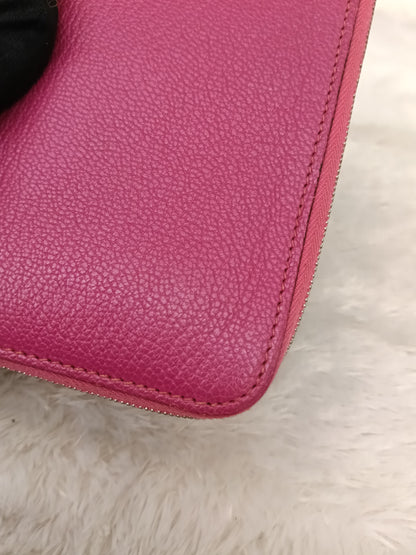 Hermes Azap Long Wallet Chevre Rose Shocking Pink PHW #L square