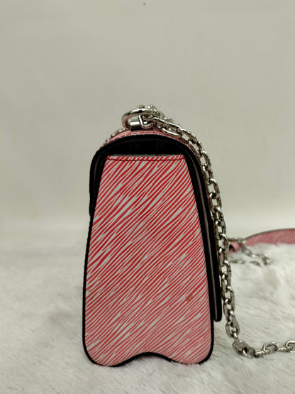LV Twist MM Epi Studded Denim Red 2017