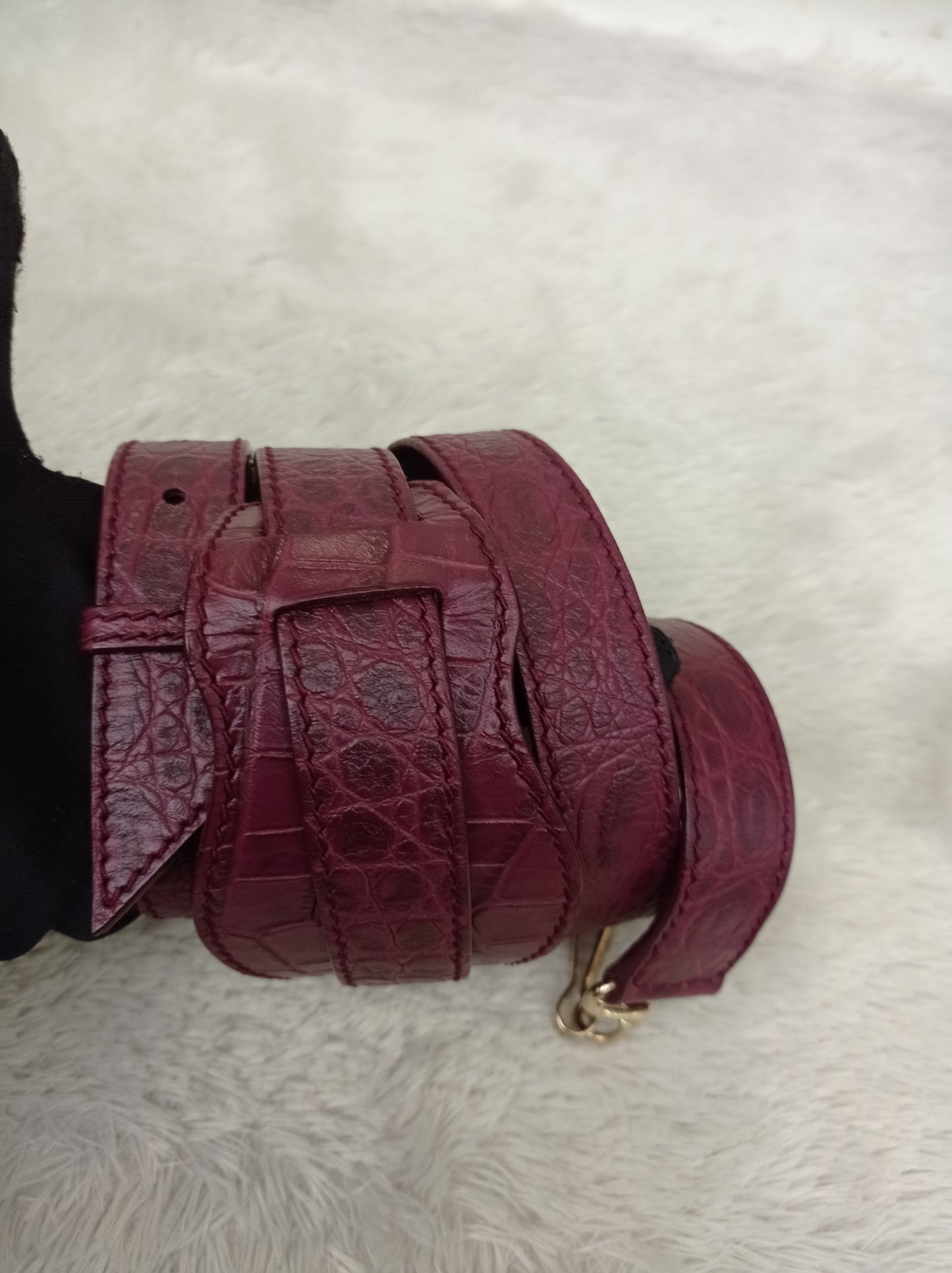 Balenciaga Mini City Giant Croco Burgundy GHW 2016