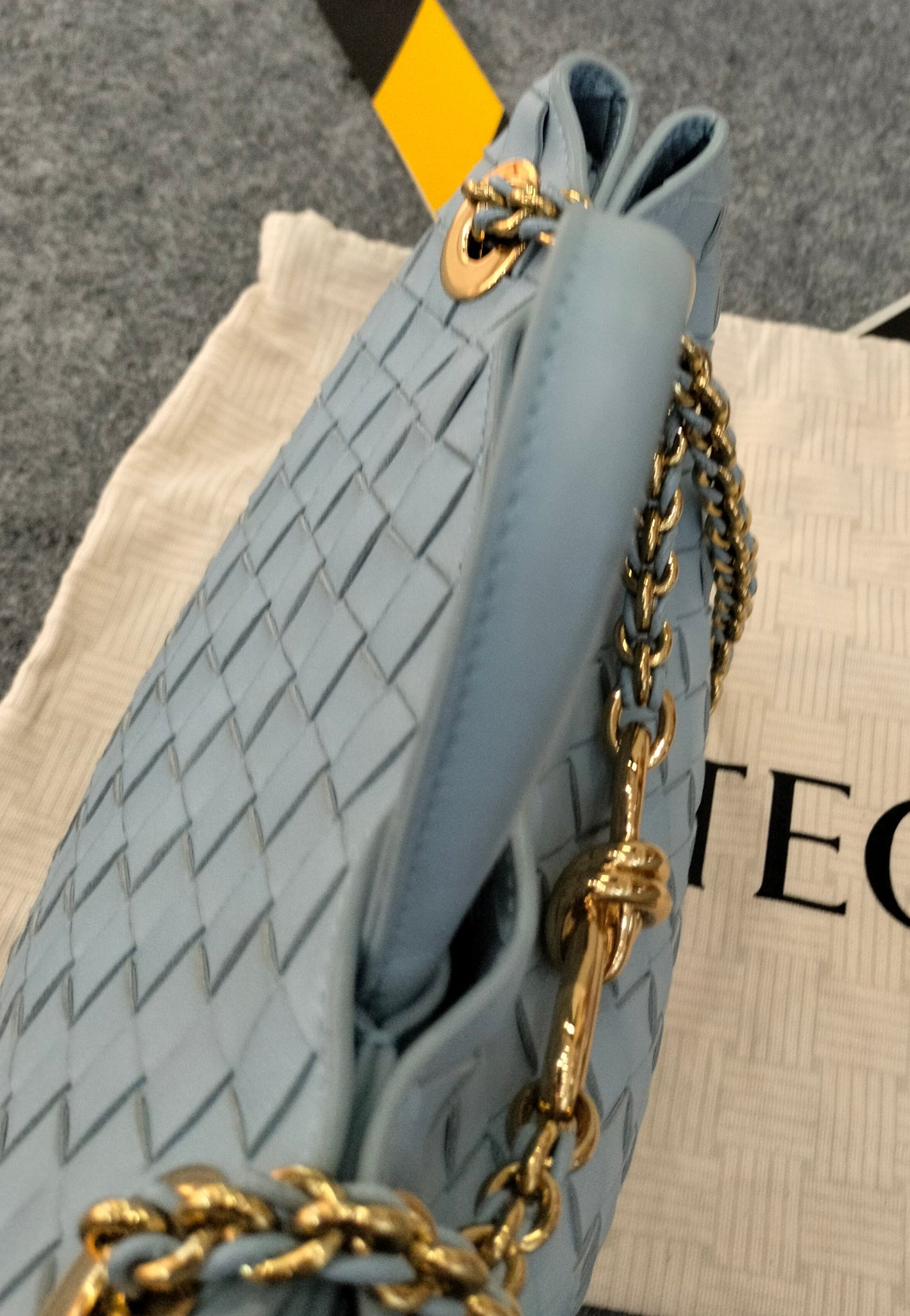 Bottega Veneta Andiamo Small Light Blue GHW
