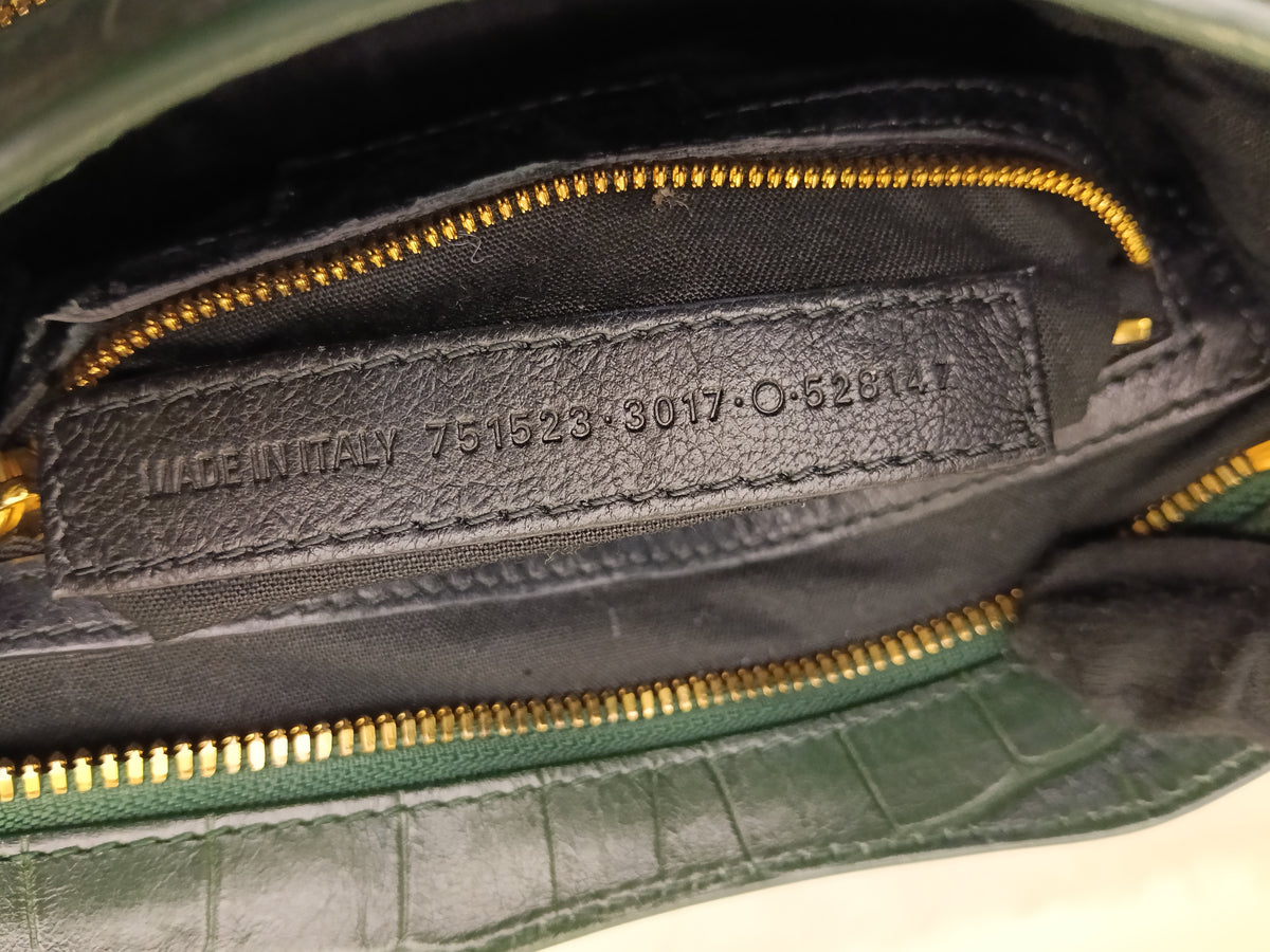 Balenciaga Neo Cagole Small Croco Green RGHW 2023