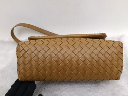 Bottega Veneta Nappa Intrecciato Flap Crossbody Camel RHW