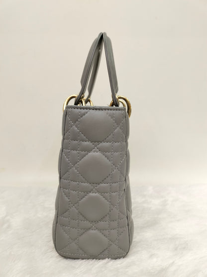 Lady Dior Small Lamb Grey GHW 2016