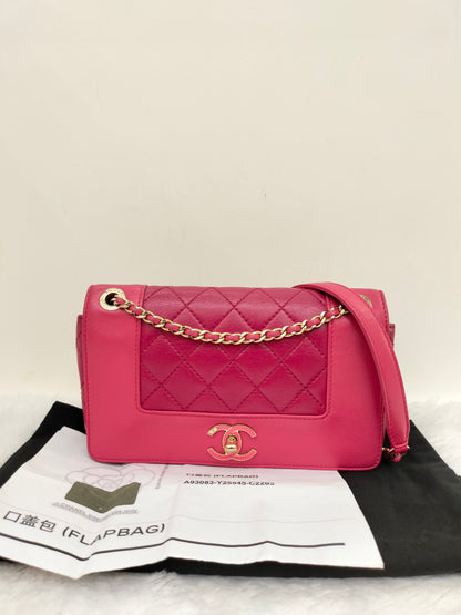 Chanel Mademoiselle Flap Calfskin Dark Pink/Pink GHW #23