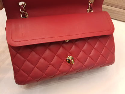 Chanel Medium Lamb Red GHW DF #22
