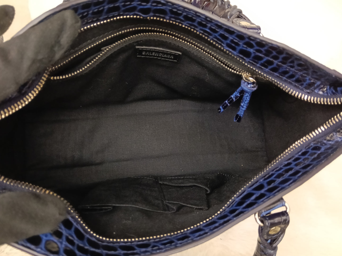*NEW* Balenciaga Small City Edge Croco Blue SHW 2023