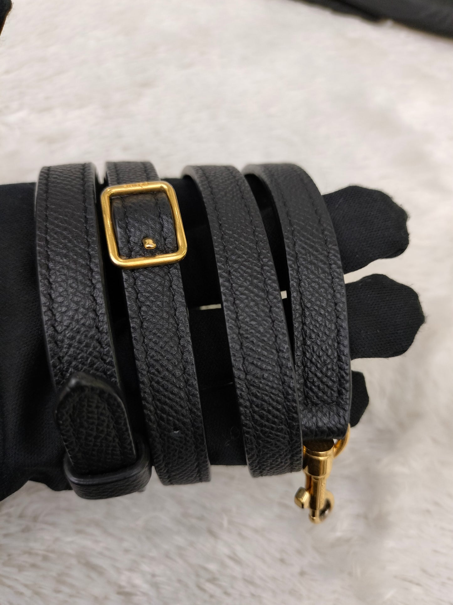 Celine Nano Belt Grained Black GHW 2018