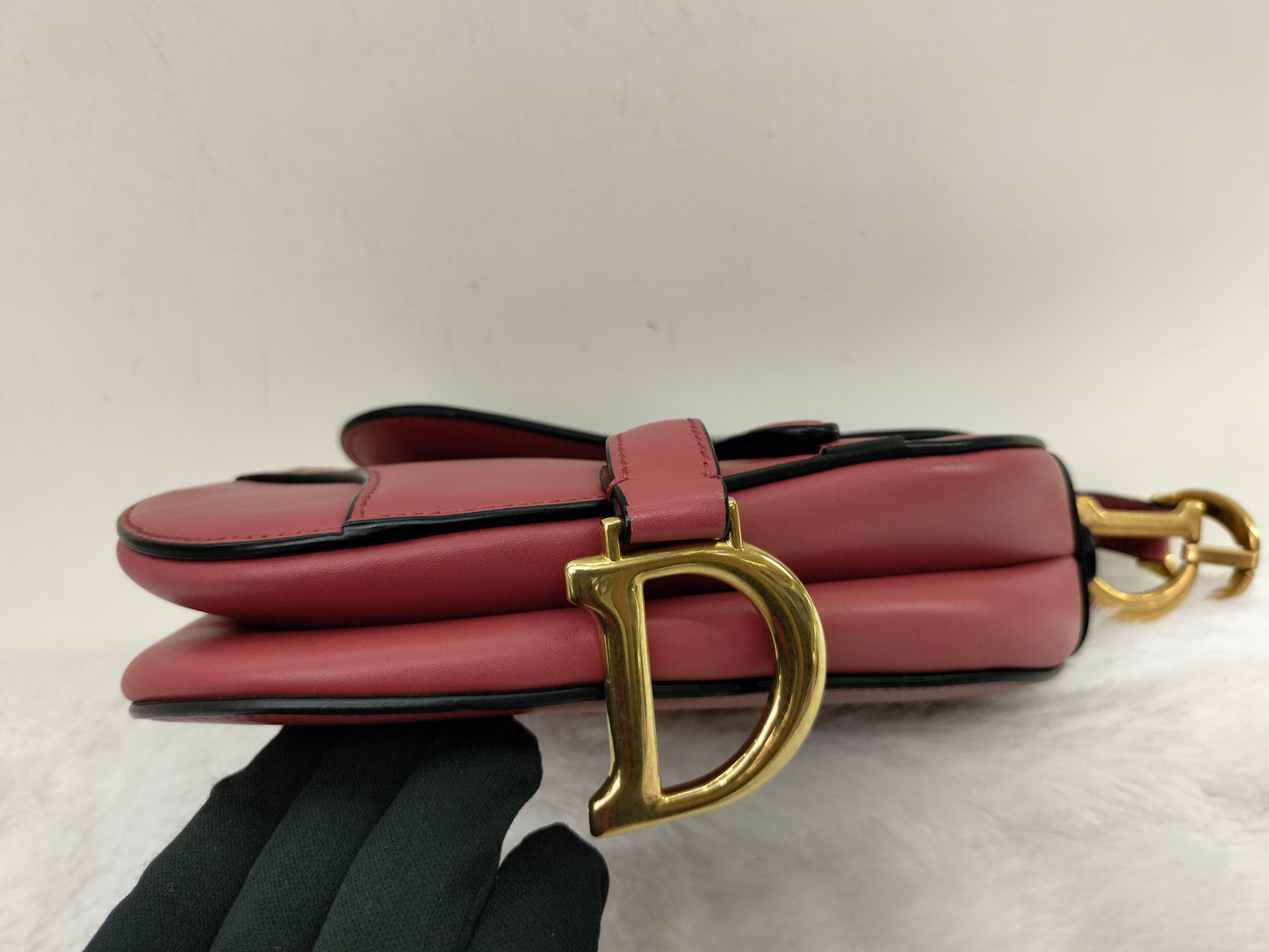 Dior Saddle Small Calfskin Pink Coral GHW