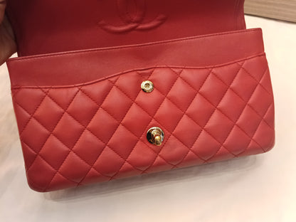 Chanel Medium Lamb Red GHW DF #22