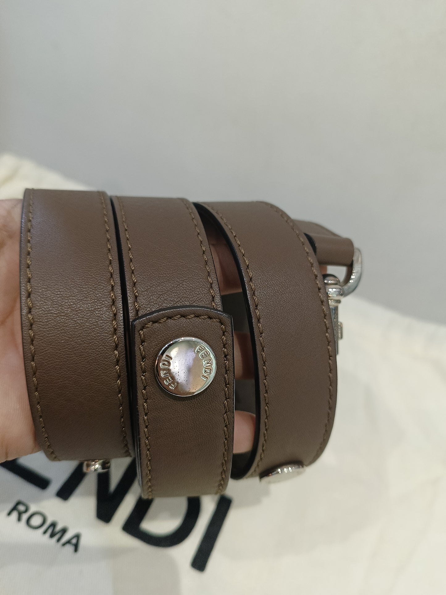 Fendi BTW Medium FF Handle Maya Brown SHW 2018