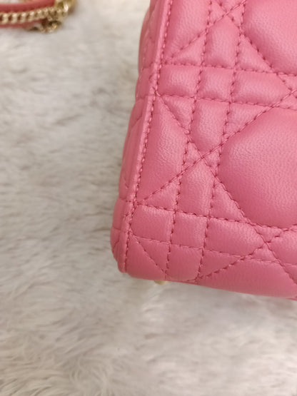 Lady Dior Mini Lamb Fuchsia GHW 2018