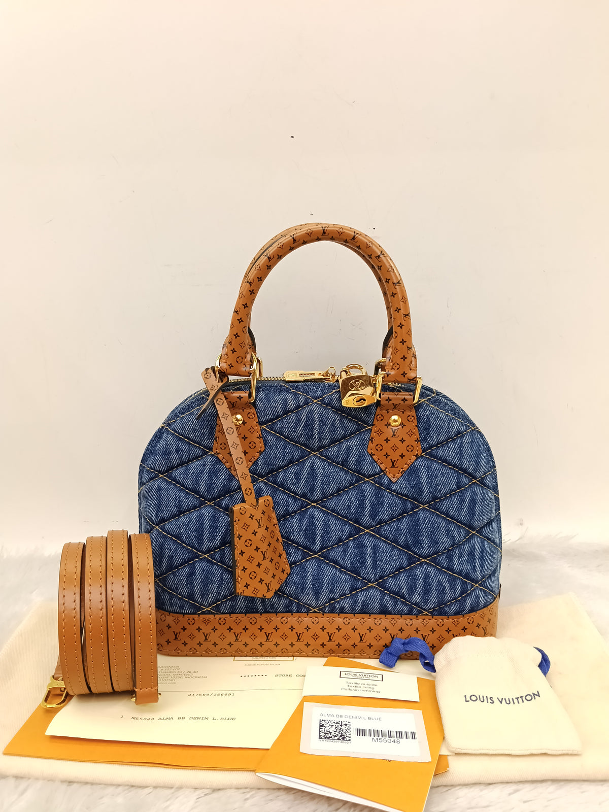 LV Alma BB Denim L Malletage Blue 2019