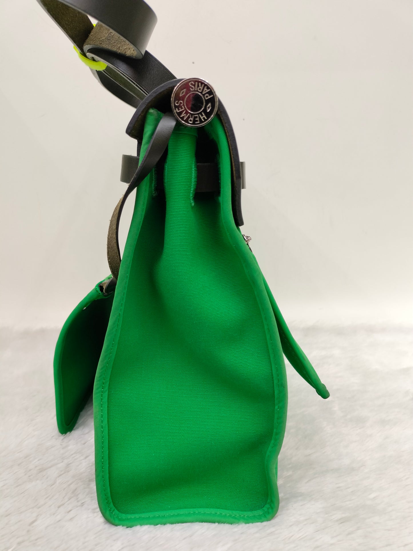 HB31 Zip Toile Vert Cactus Flap Black PHW #D