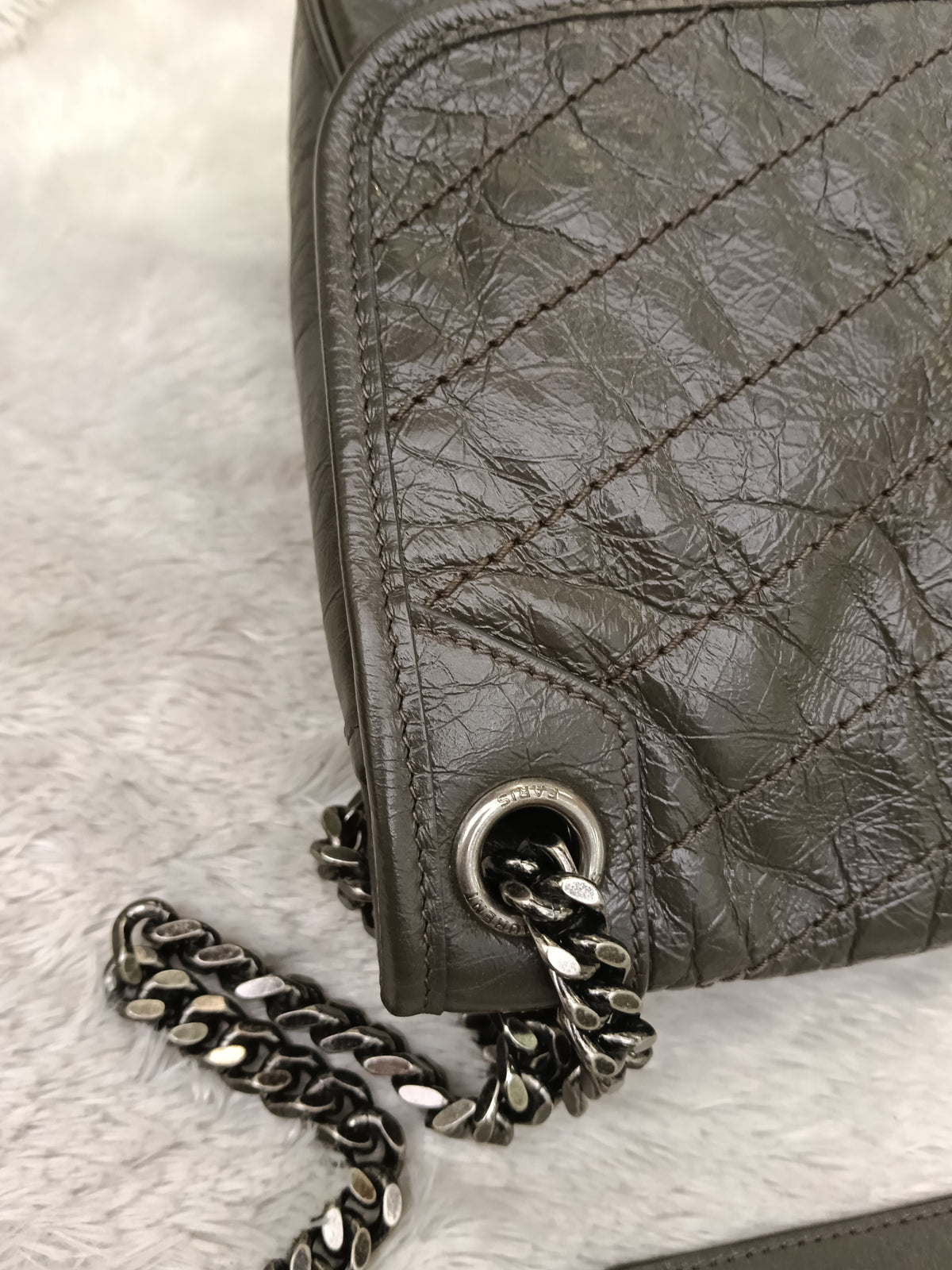 YsL Niki Medium Calfskin Grey RHW 2020