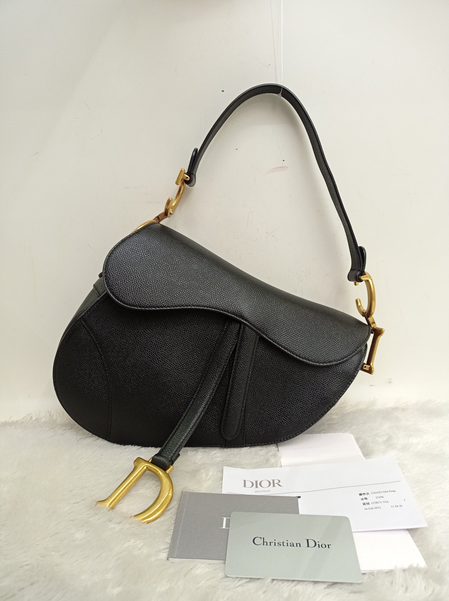Dior Saddle Medium Grained Black GHW 2021