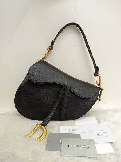 Dior Saddle Medium Grained Black GHW 2021