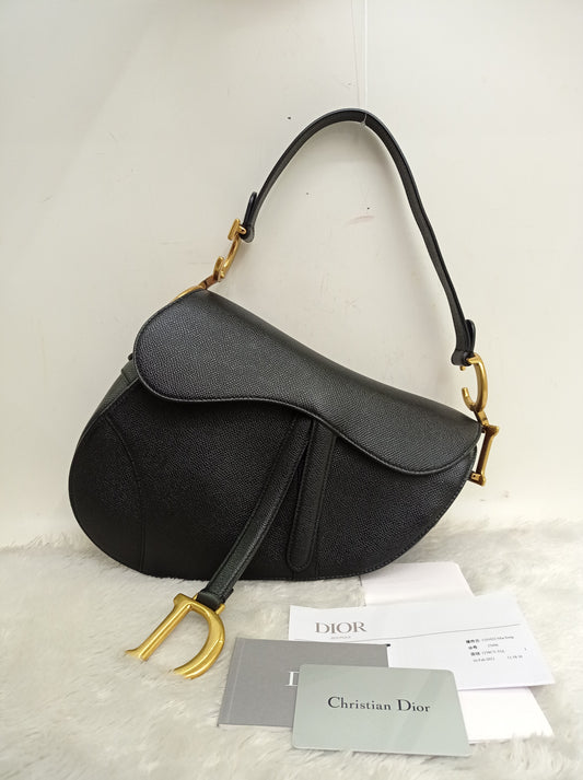 Dior Saddle Medium Grained Black GHW 2021