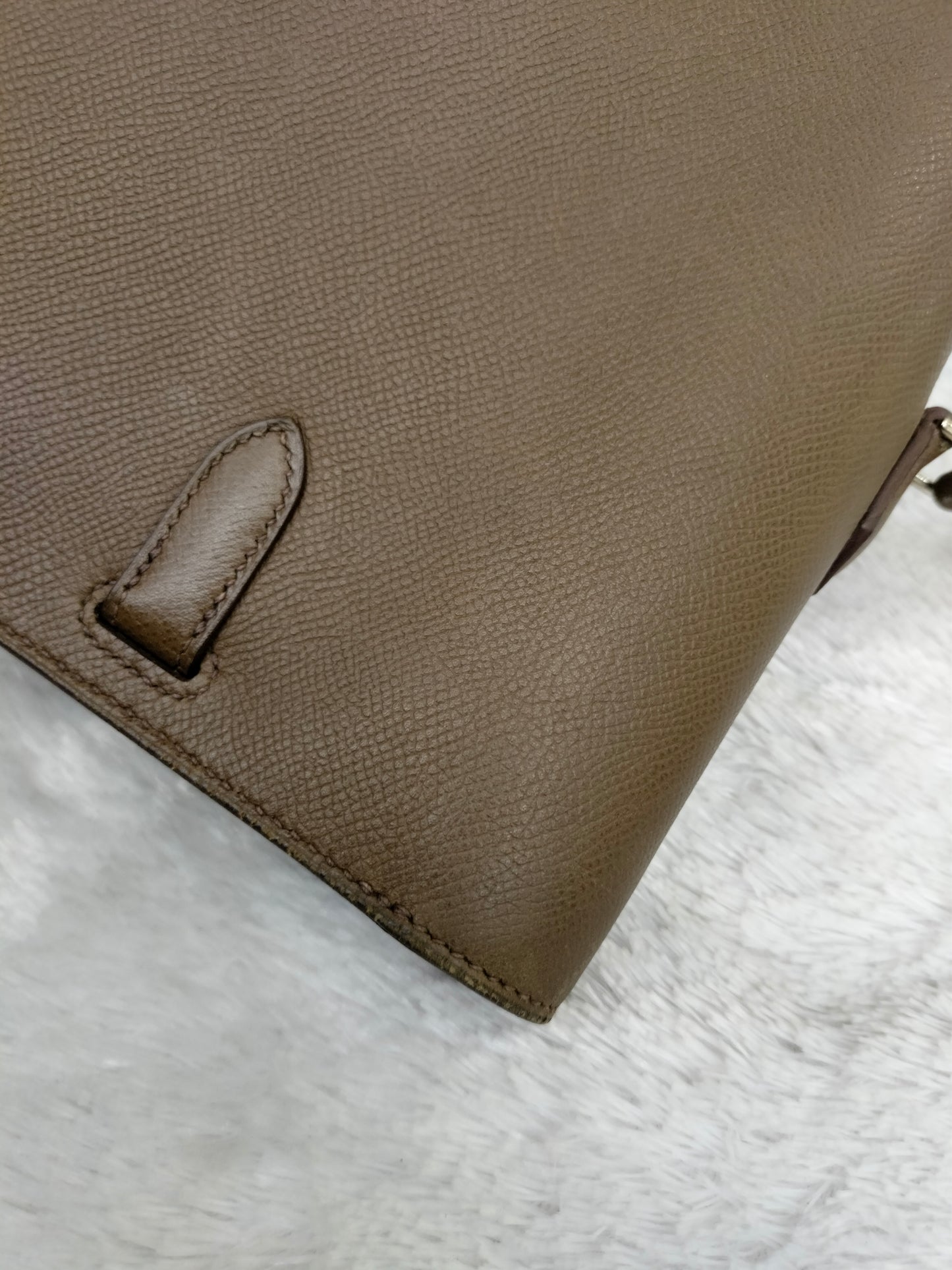Hermes Kelly Depeches Briefcase Epsom Etoupe PHW #K square