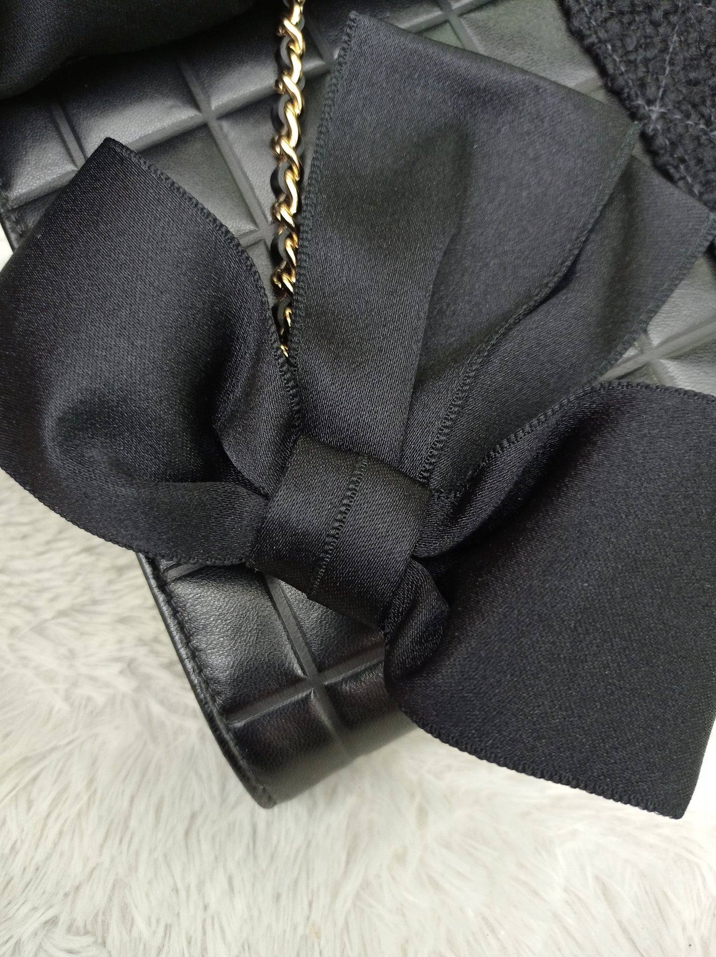 Chanel Clutch Tweed Leather Lamb Chocolate Bar Camelia Black GHW #7