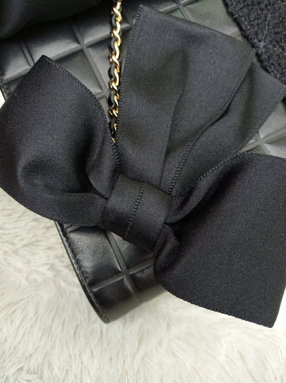 Chanel Clutch Tweed Leather Lamb Chocolate Bar Camelia Black GHW #7
