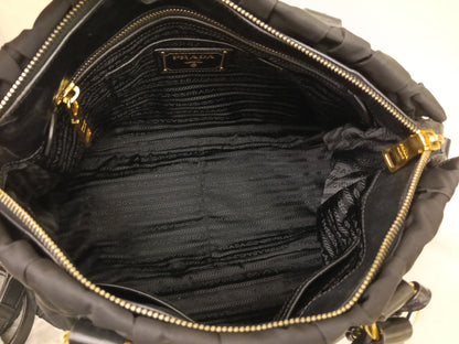 Prada Tessuto Gauffre Nylon Nero GHW