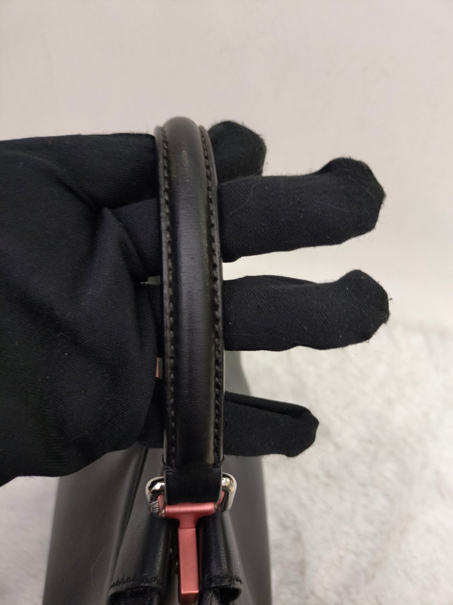 Fendi Peekaboo Iconic Mini Black SHW Pink Enamel
