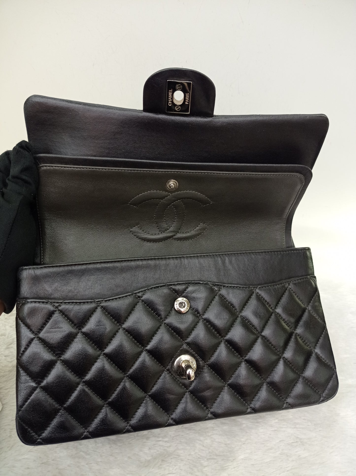 Chanel Medium Lamb Black SHW DF #16