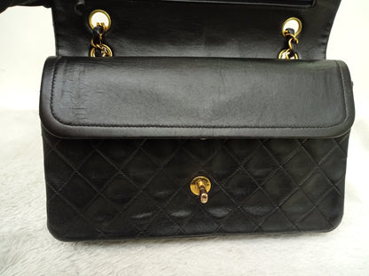 Chanel Medium Lamb Black Vintage GHW DF #2
