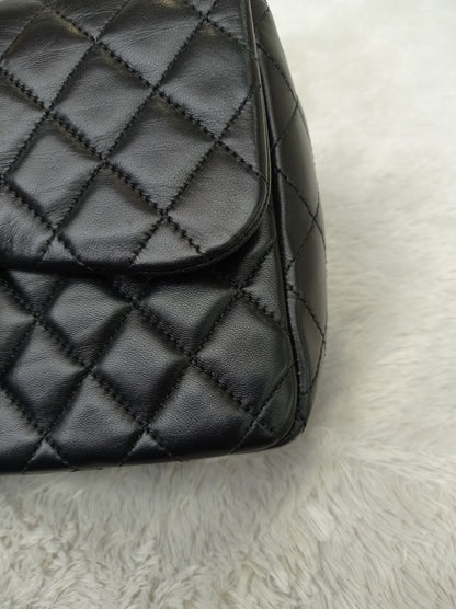 Chanel Medium Westminster Pearl Flap Lamb Black SHW #21