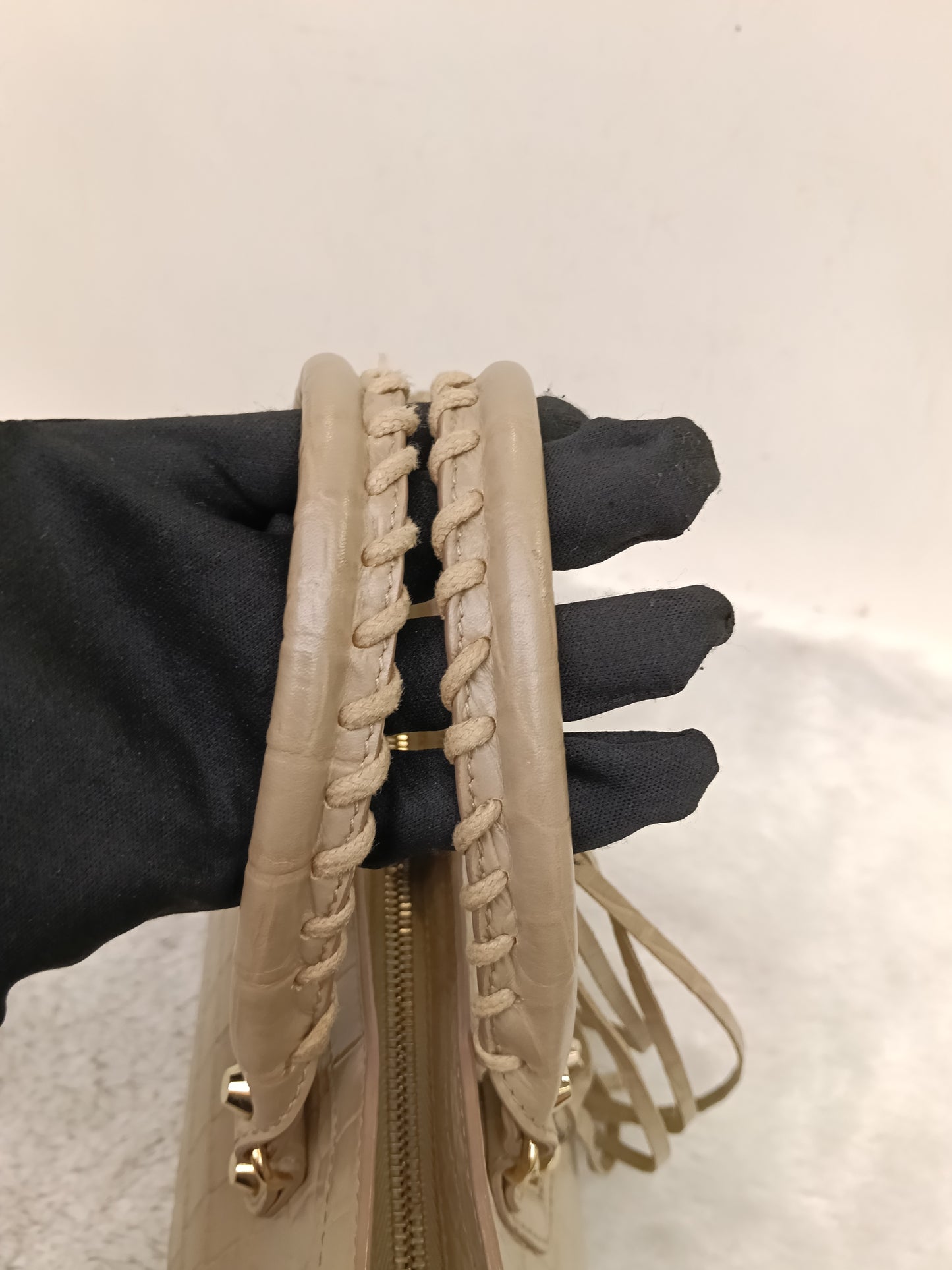 Balenciaga Small City Classic Croco Beige GHW 2018