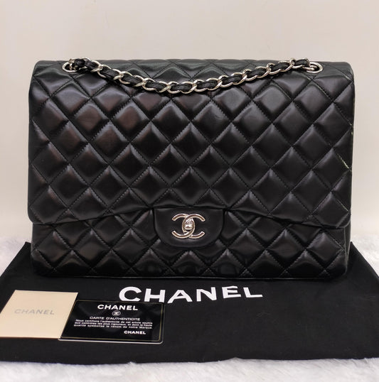 Chanel Maxi Lamb Black SHW SF #13