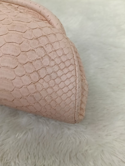 Chanel Timeless Clutch Python Pink Peach SHW #14