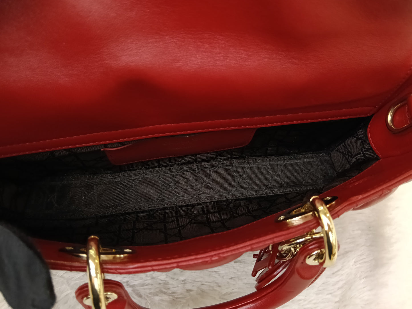 Dior Lady D'Joy Medium Lamb Red GHW 2016