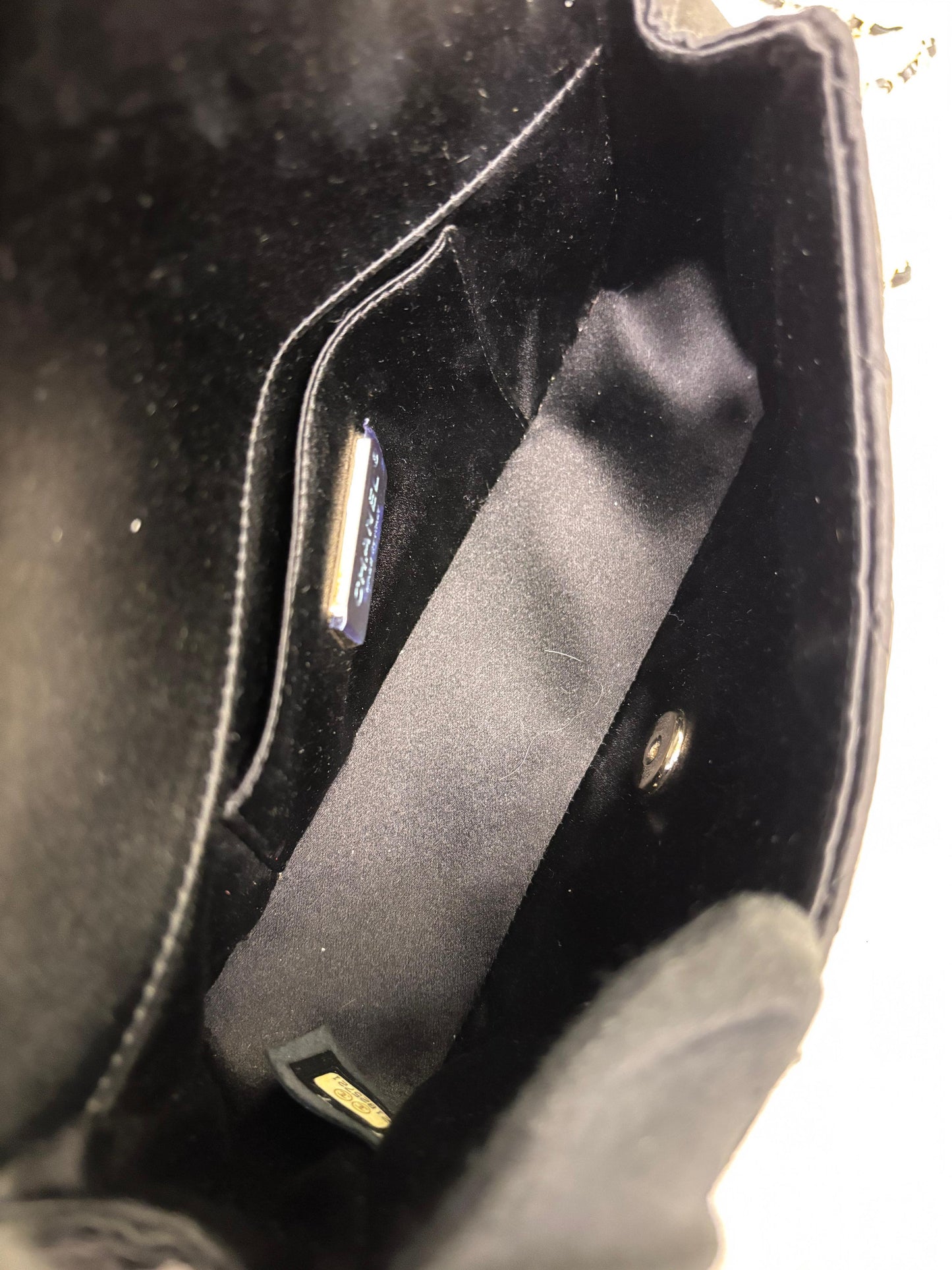 Chanel Mini Flap Satin Camellia Black GHW #21