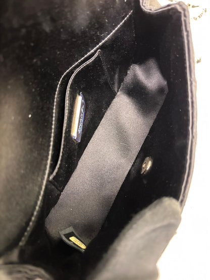 Chanel Mini Flap Satin Camellia Black GHW #21