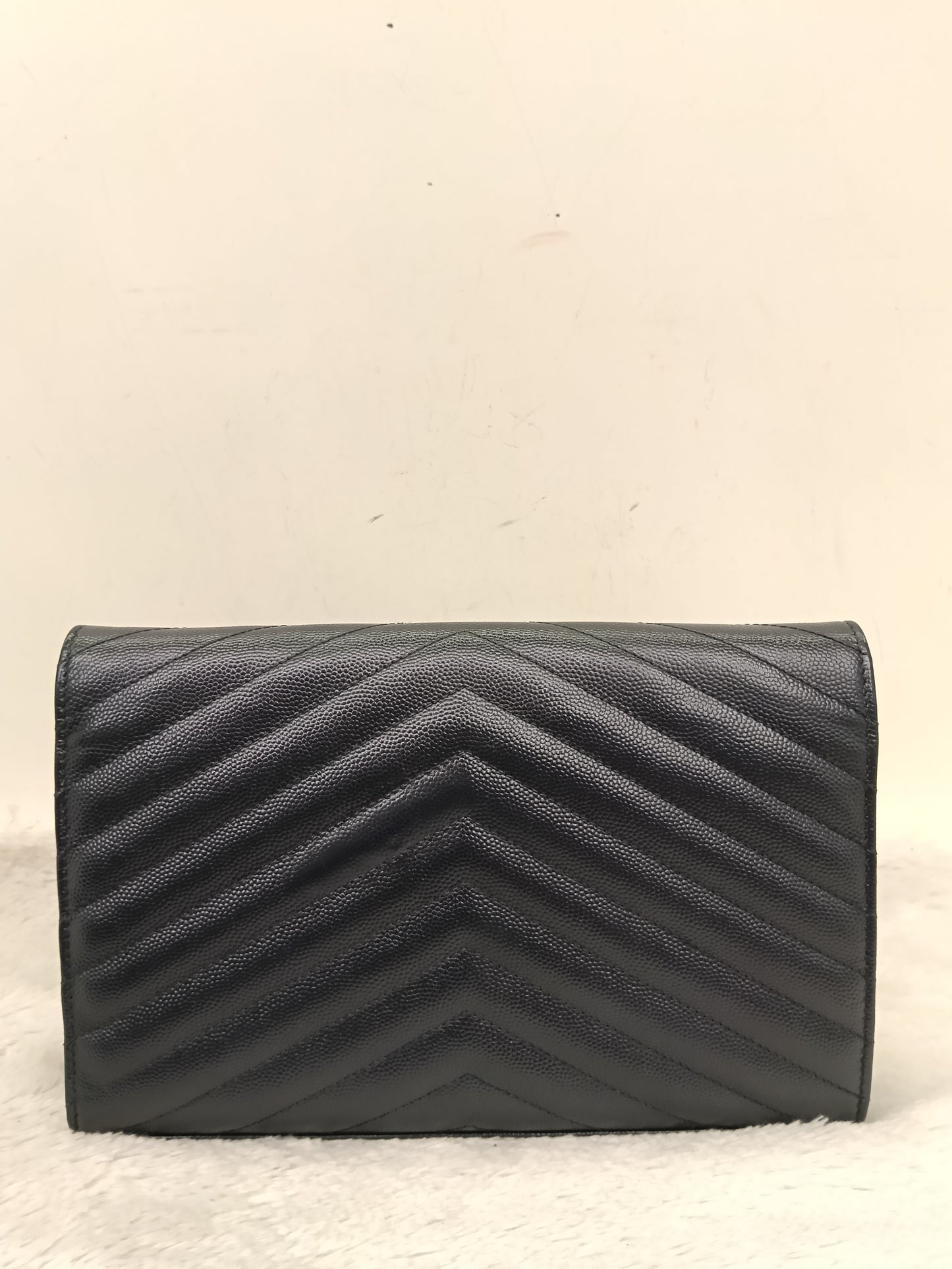 YsL WOC 22 Matelasse Monogramme Grained Navy SHW 2018