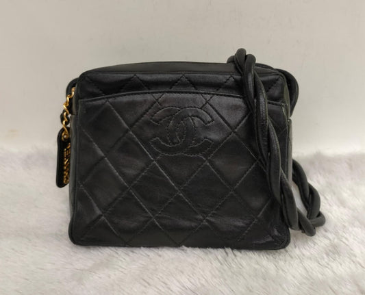 Chanel Camera Mini Twisted Lamb Black GHW #4