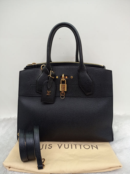 LV Steamer MM Taurillon Noir 2016
