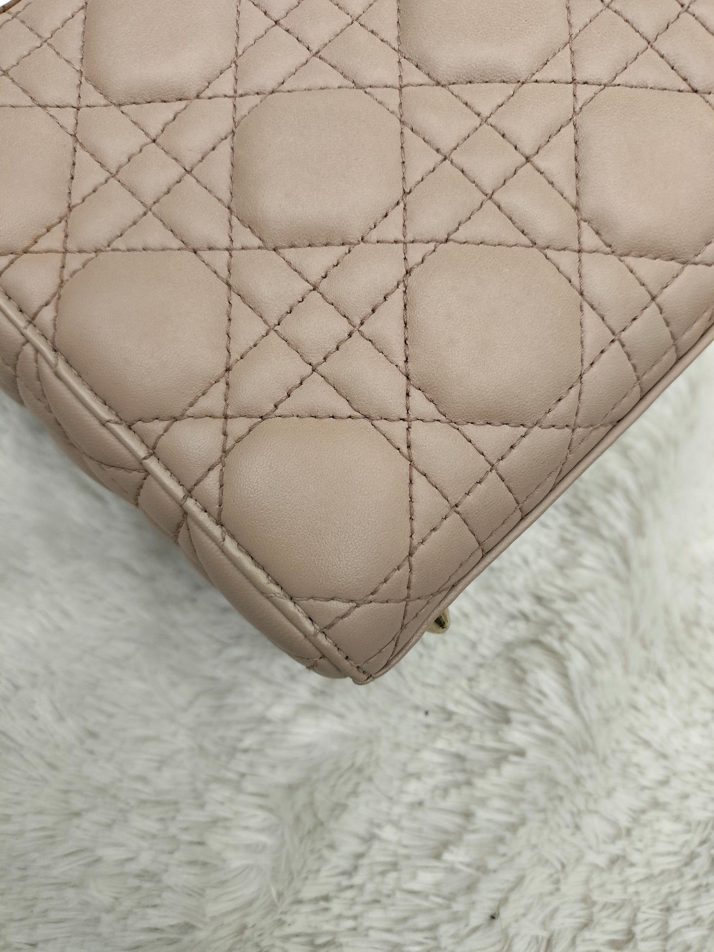 Lady Dior Small Lamb Taupe GHW 2018