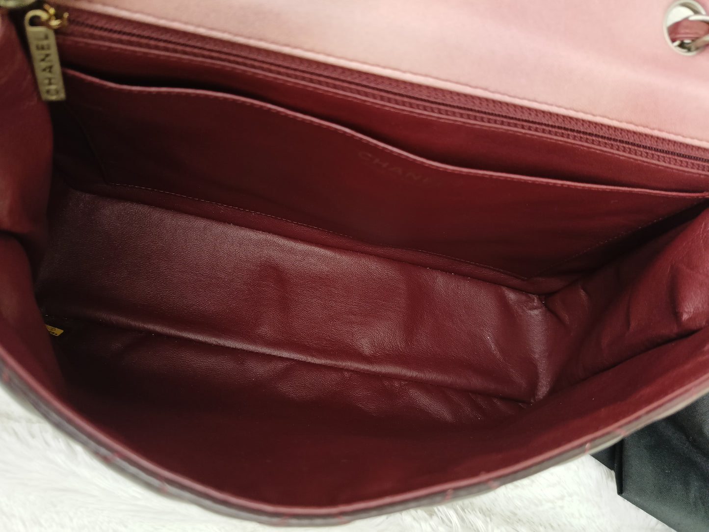 Chanel Jumbo Lamb Bordeaux Dark Red Ombre Pink RGHW SF #13