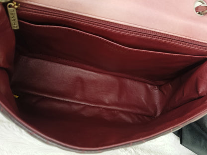 Chanel Jumbo Lamb Bordeaux Dark Red Ombre Pink RGHW SF #13