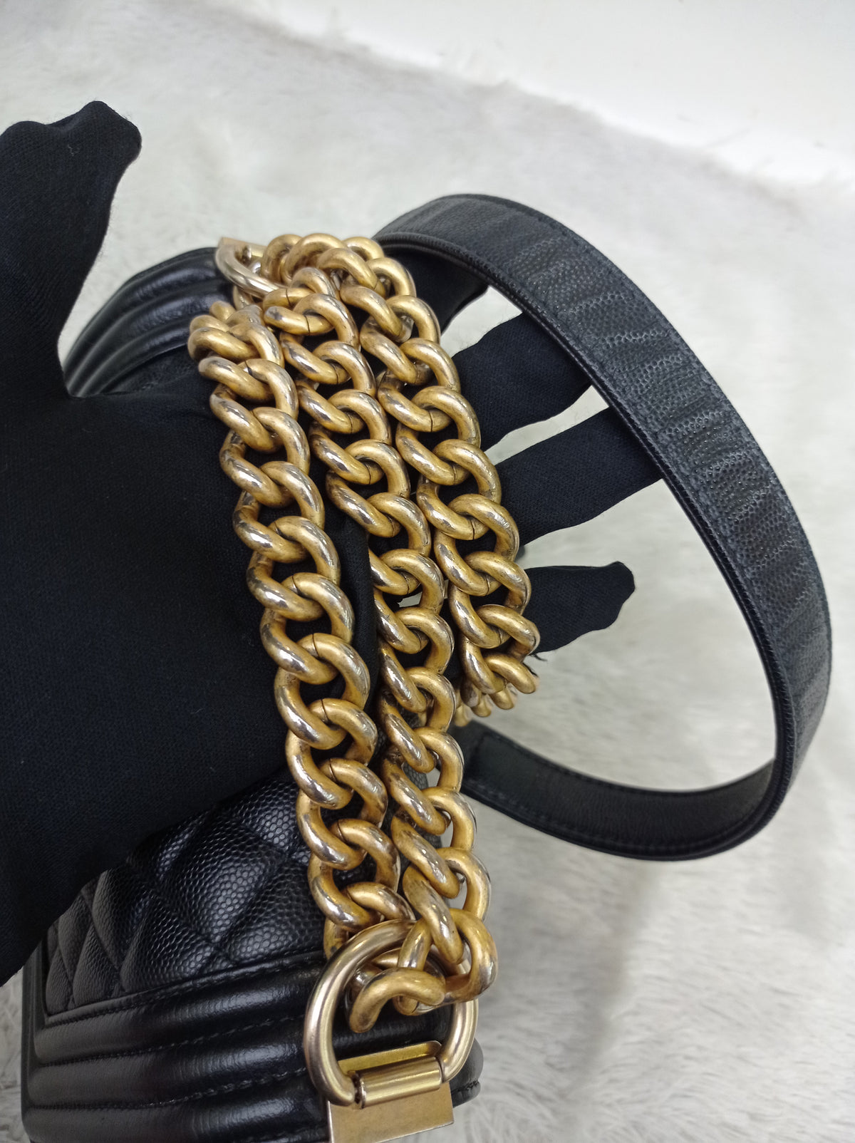 Chanel Boy 20 Caviar Black GHW #28