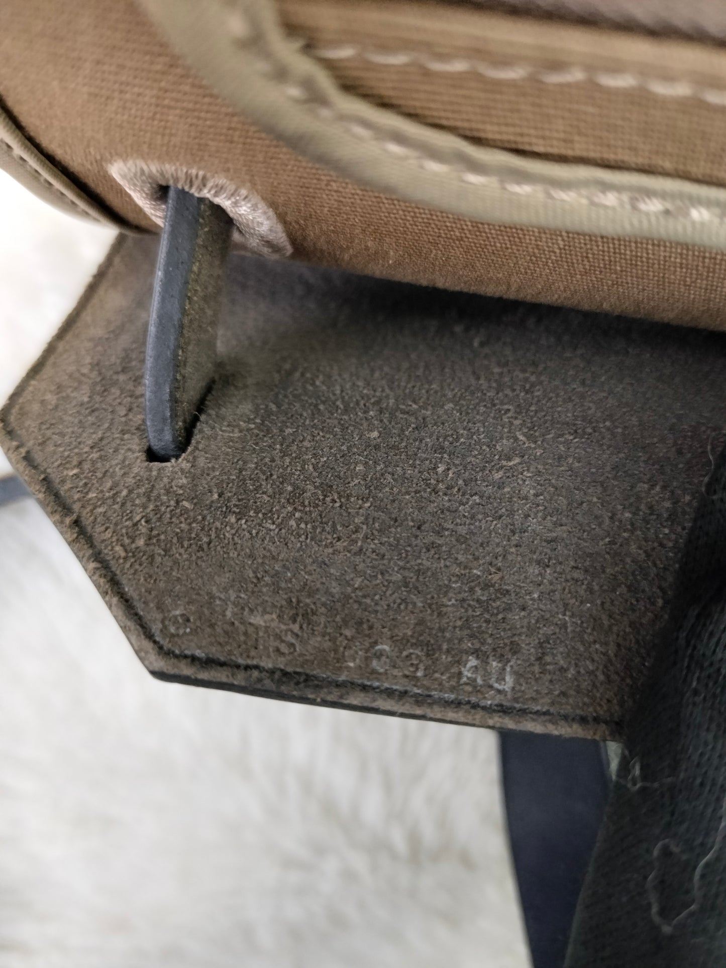 HB31 Zip Canvas Etoupe Flap Bleu Indigo PHW #C