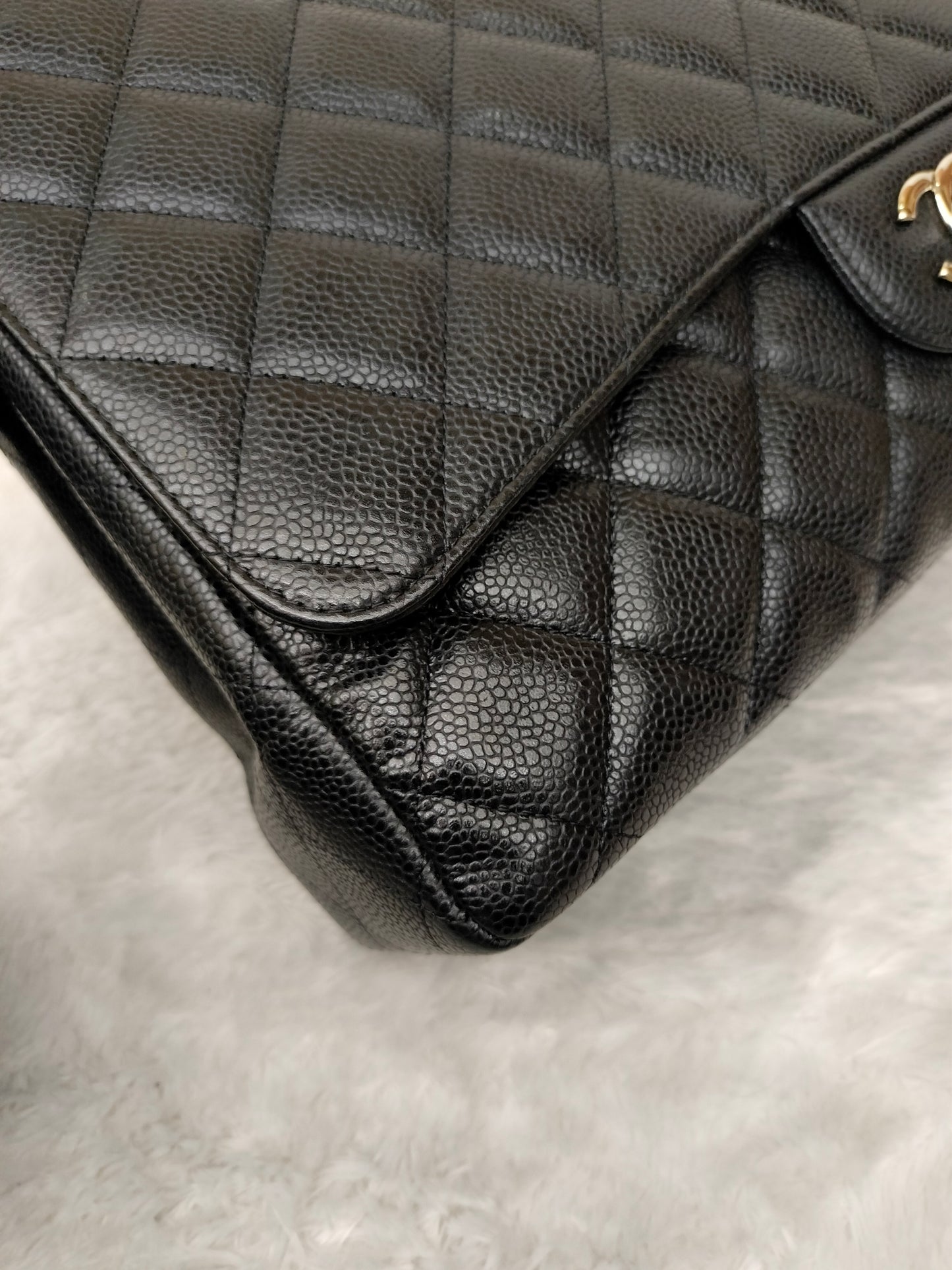 Chanel Maxi Caviar Black SHW SF #13