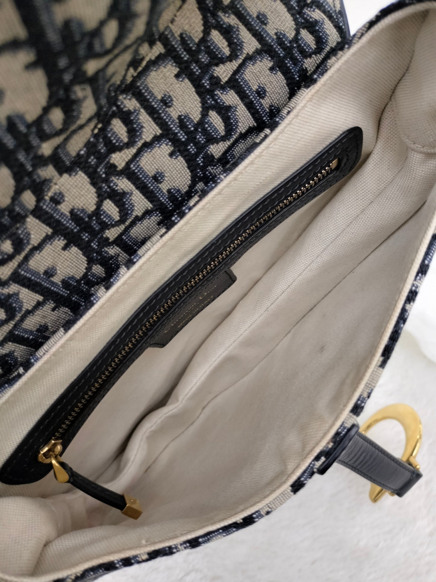 Dior Saddle Medium Oblique Navy GHW 2018