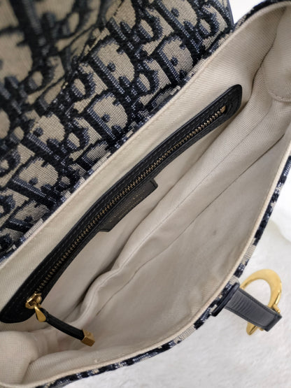 Dior Saddle Medium Oblique Navy GHW 2018