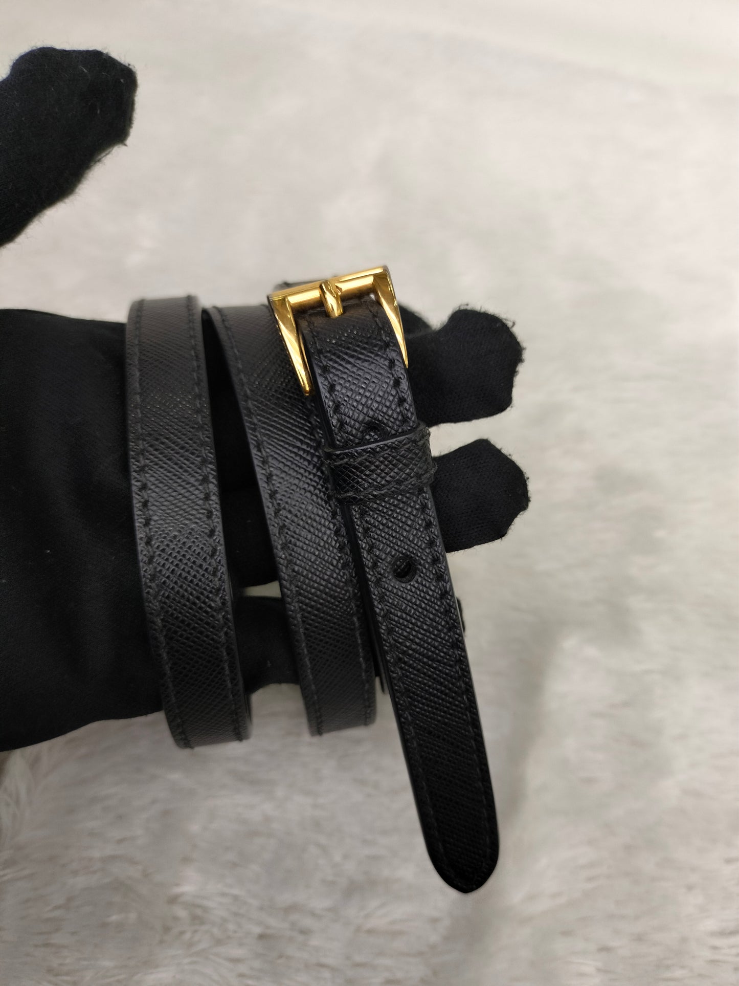 Prada Saffiano Lux Nero 33cm Double Zip GHW