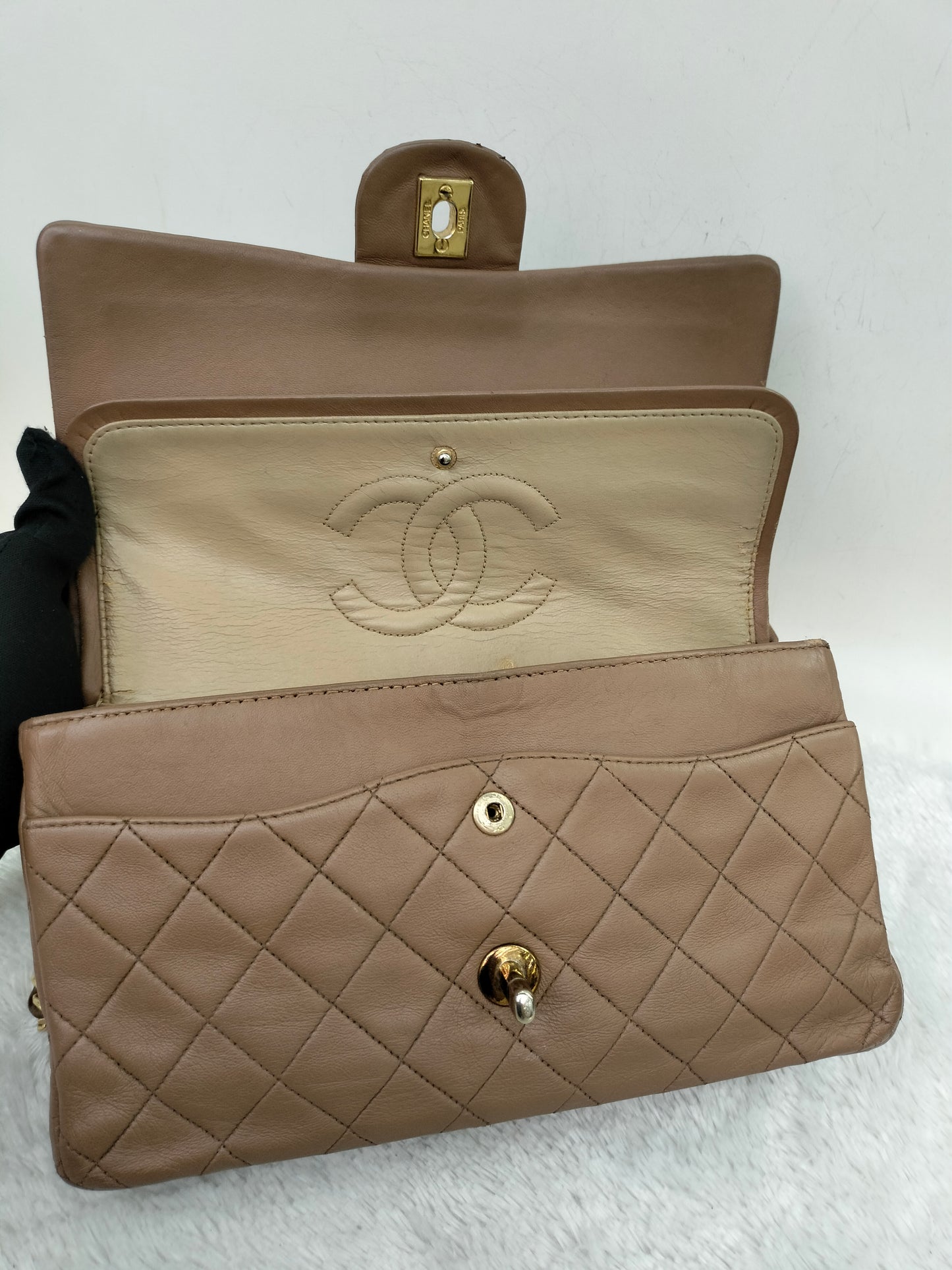 Chanel Medium Lamb Brown Vintage GHW DF #1