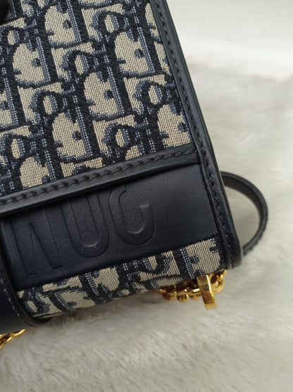 Dior Montaigne 30 Chain Flap Oblique Navy GHW 2020