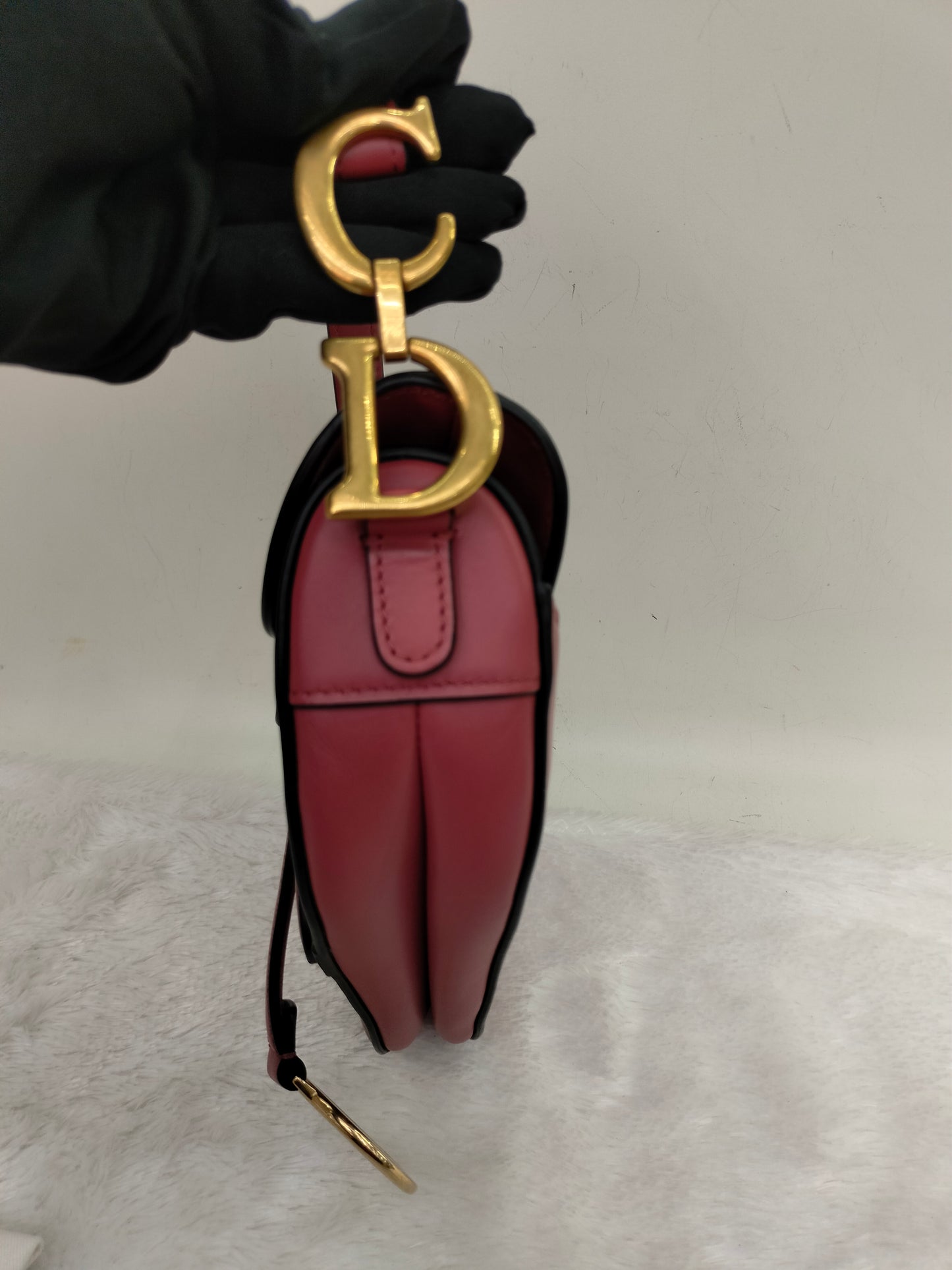 Dior Saddle Small Calfskin Pink Coral GHW